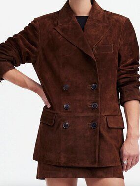 ALEXA CHUNG X MADEWELL SUEDE DOUBLE BREASTED BLAZER